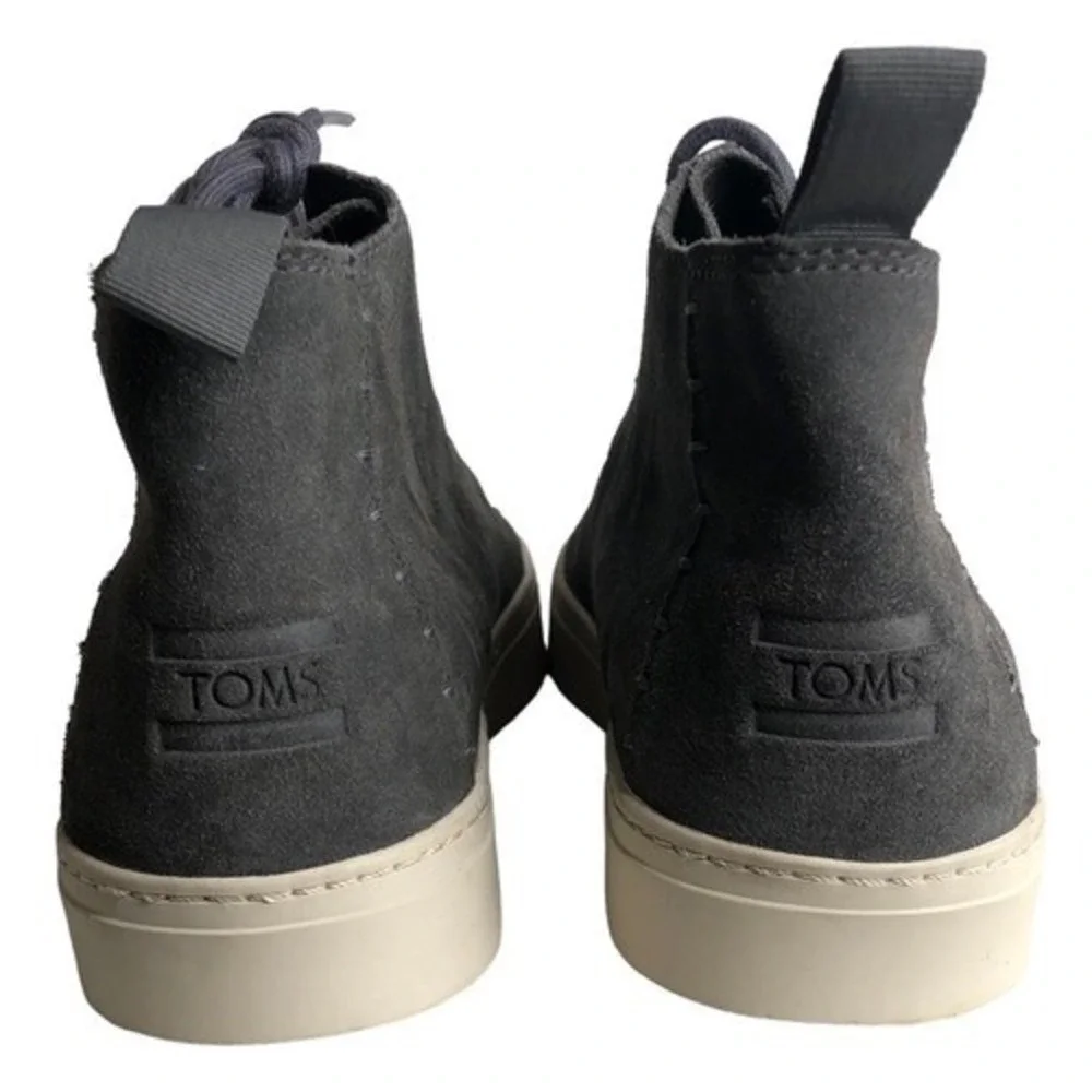 TOMS Men's Gray Suede Leather Lace-Up High‎ Top Sneakers Shoes Size 11.5